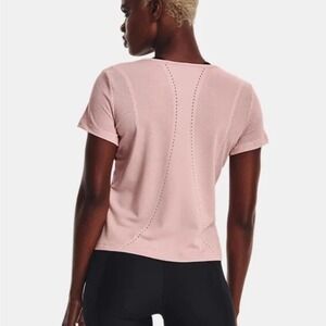 Under Armour Short Sleeve Workout Top Pink Mesh Large active athleisure pastel